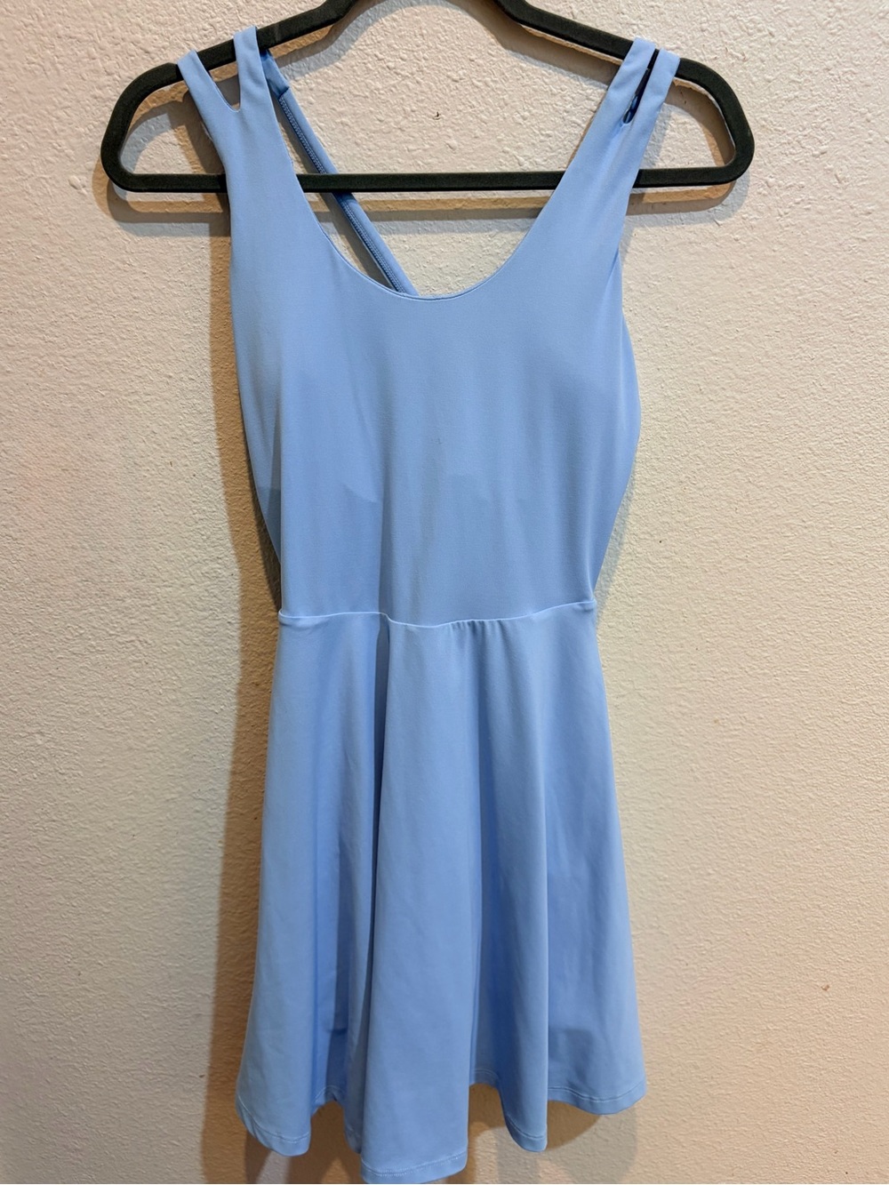 Fabletics Light Blue Active Dress Size S Built In Shorts Pockets Strappy Back